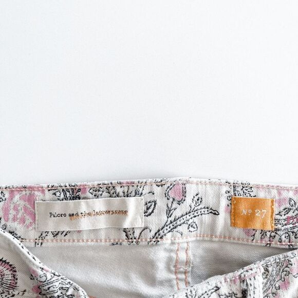 Anthropologie Pilcro and the Letterpress Womens Jeans Skinny Floral Print Cream - Picture 5 of 11